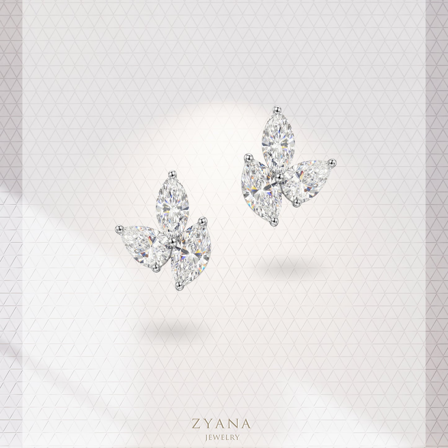 18k Gold FOLIAGE Lab Grown Diamond Leaf Earrings