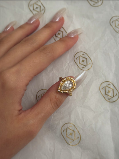 Dot Code Lab Grown Pear Cut Polka Dots Ring | IGI Certificate
