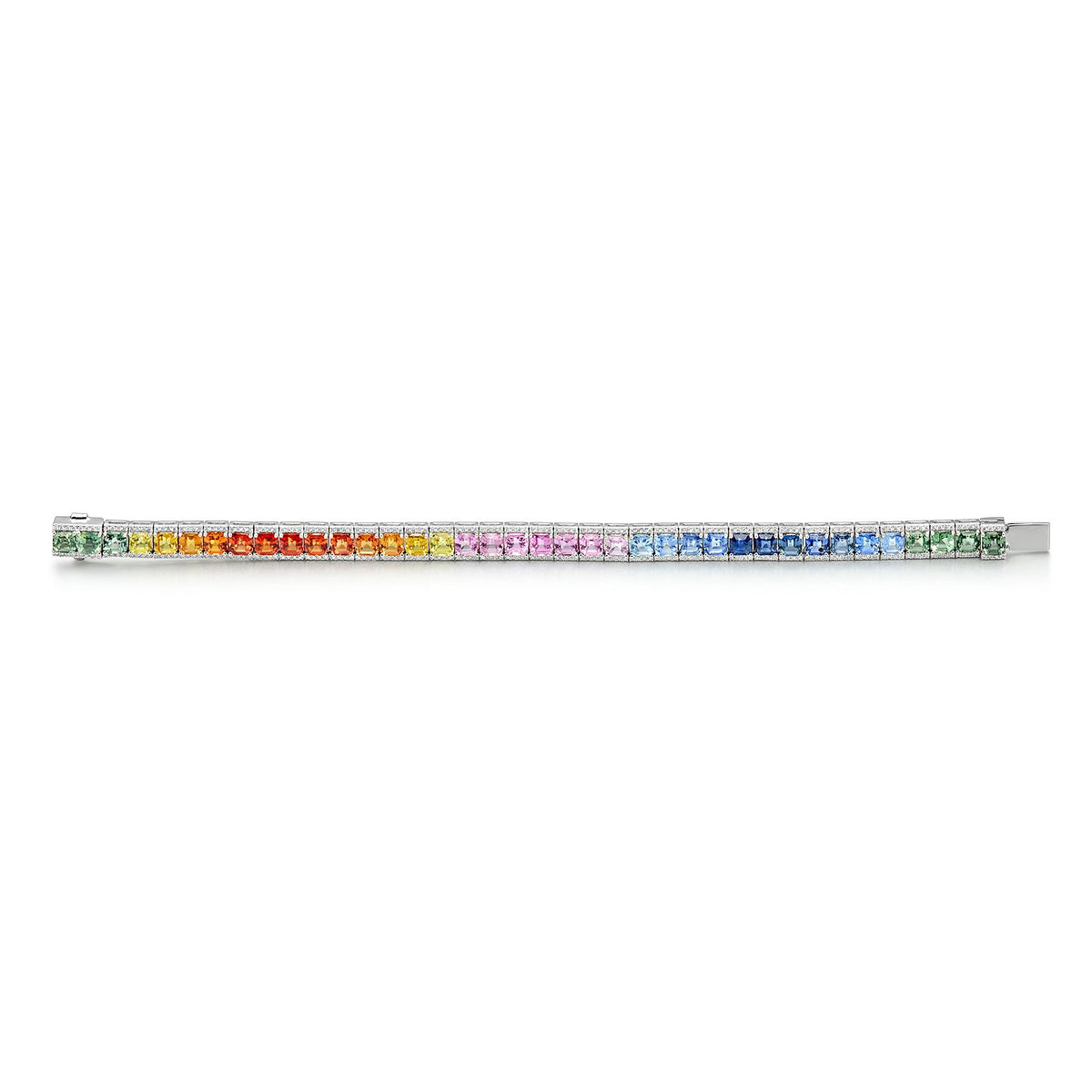 Aura Natural Rainbow Sapphire & Diamond Bracelet