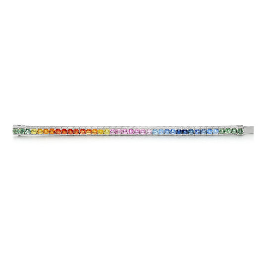 Aura Natural Rainbow Sapphire & Diamond Bracelet