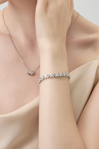 Lab Grown Floral Marquise-shaped Diamond Bracelet