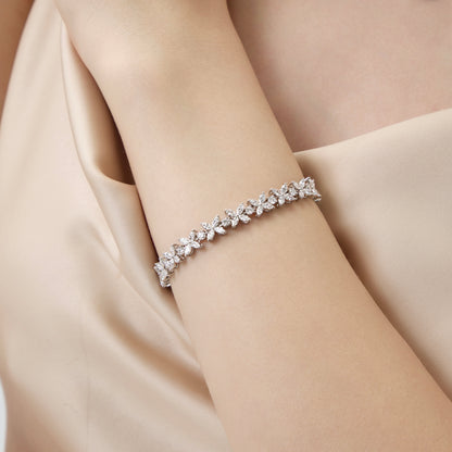 Lab Grown Floral Marquise-shaped Diamond Bracelet