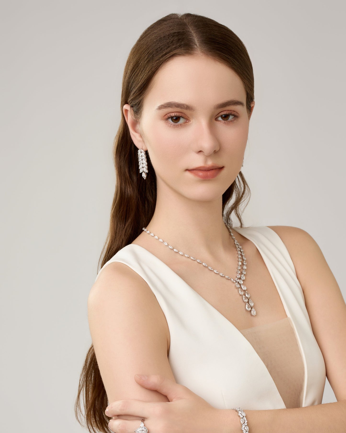 18k Gold LAUREL Lab Grown Marquise Cut Diamond Laurel Leaf Earrings