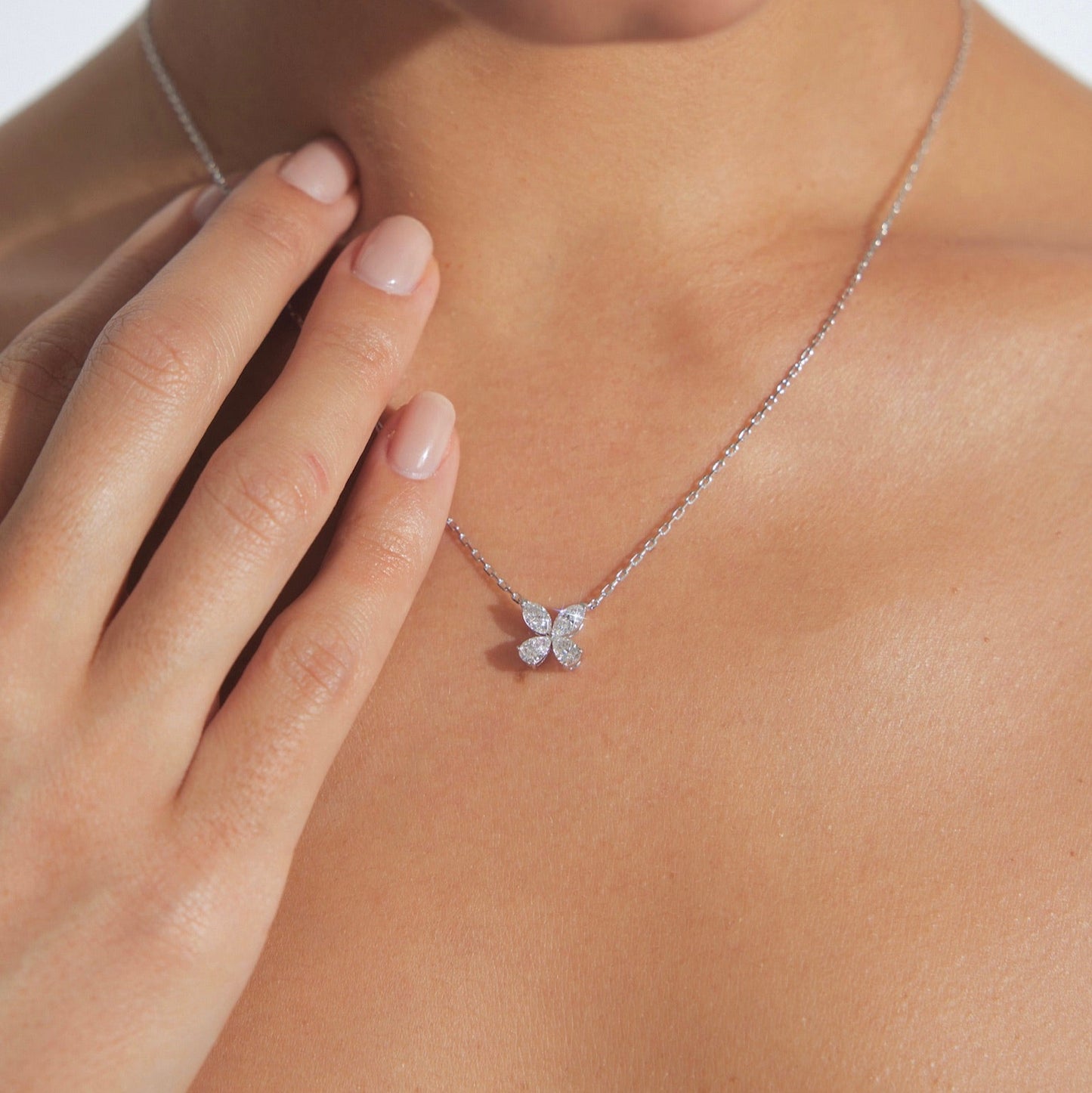 Lab Grown Butterfly Diamond Necklace