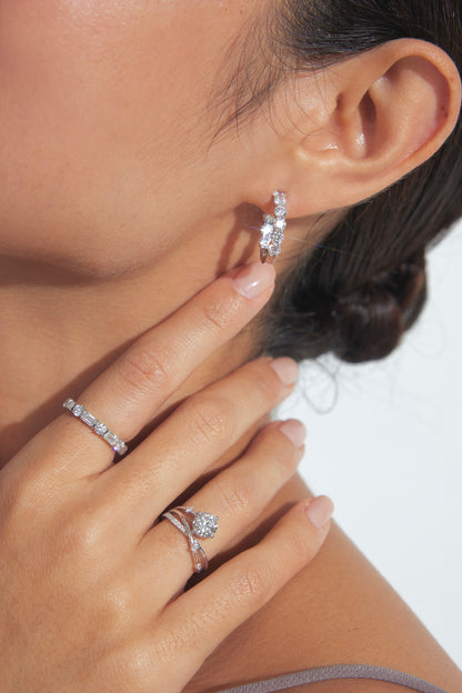 Lab Grown Diamond Hoops Earrings