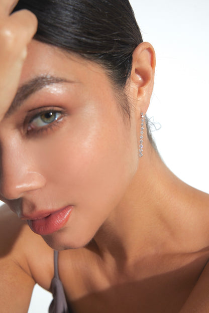 Lab Grown Round Diamond drop Earrings