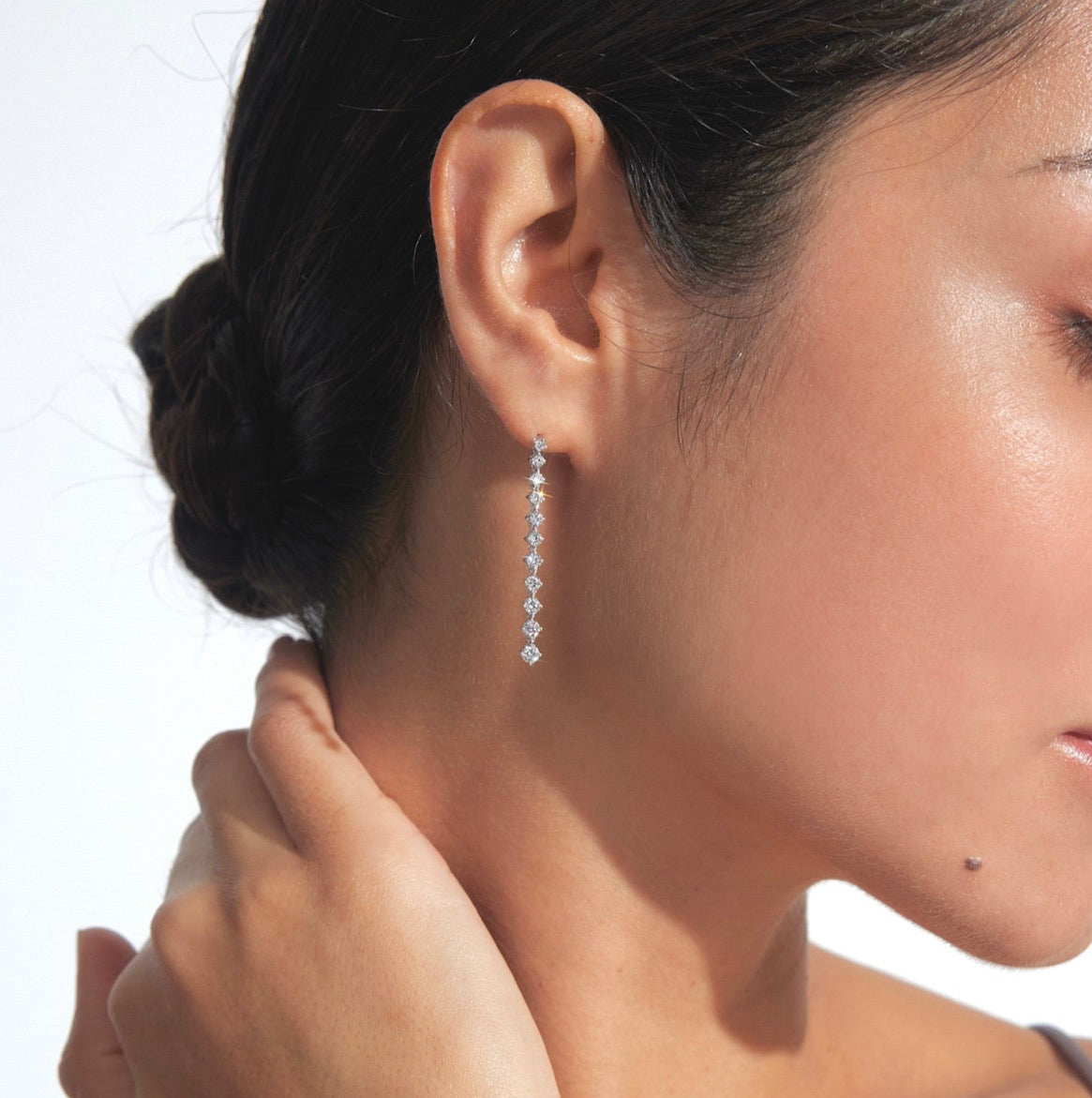 Lab Grown Round Diamond drop Earrings