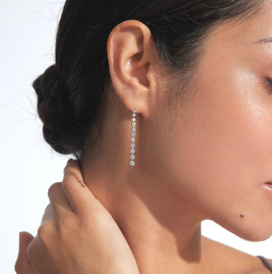 Lab Grown Round Diamond drop Earrings