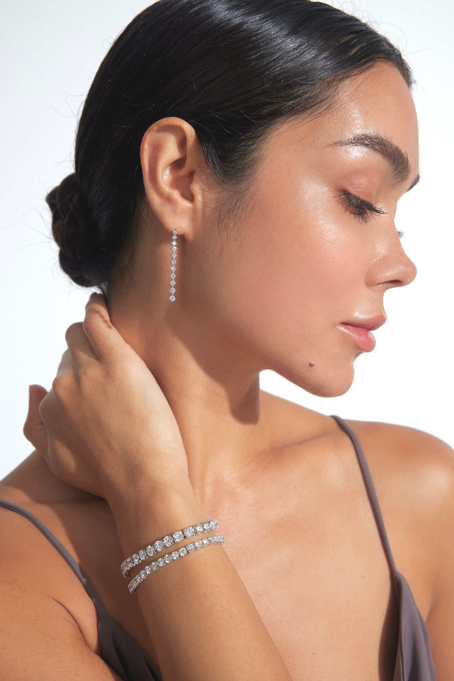 Lab Grown Round Diamond drop Earrings