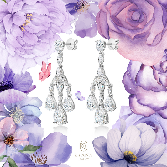 Lab Grown Triple Pear-Shaped Diamond drop Earrings