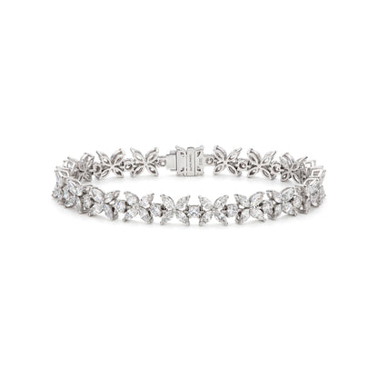 Aster Lab Grown Marquise Cut Floral Diamond Bracelet