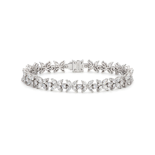 Aster Lab Grown Marquise Cut Floral Diamond Bracelet