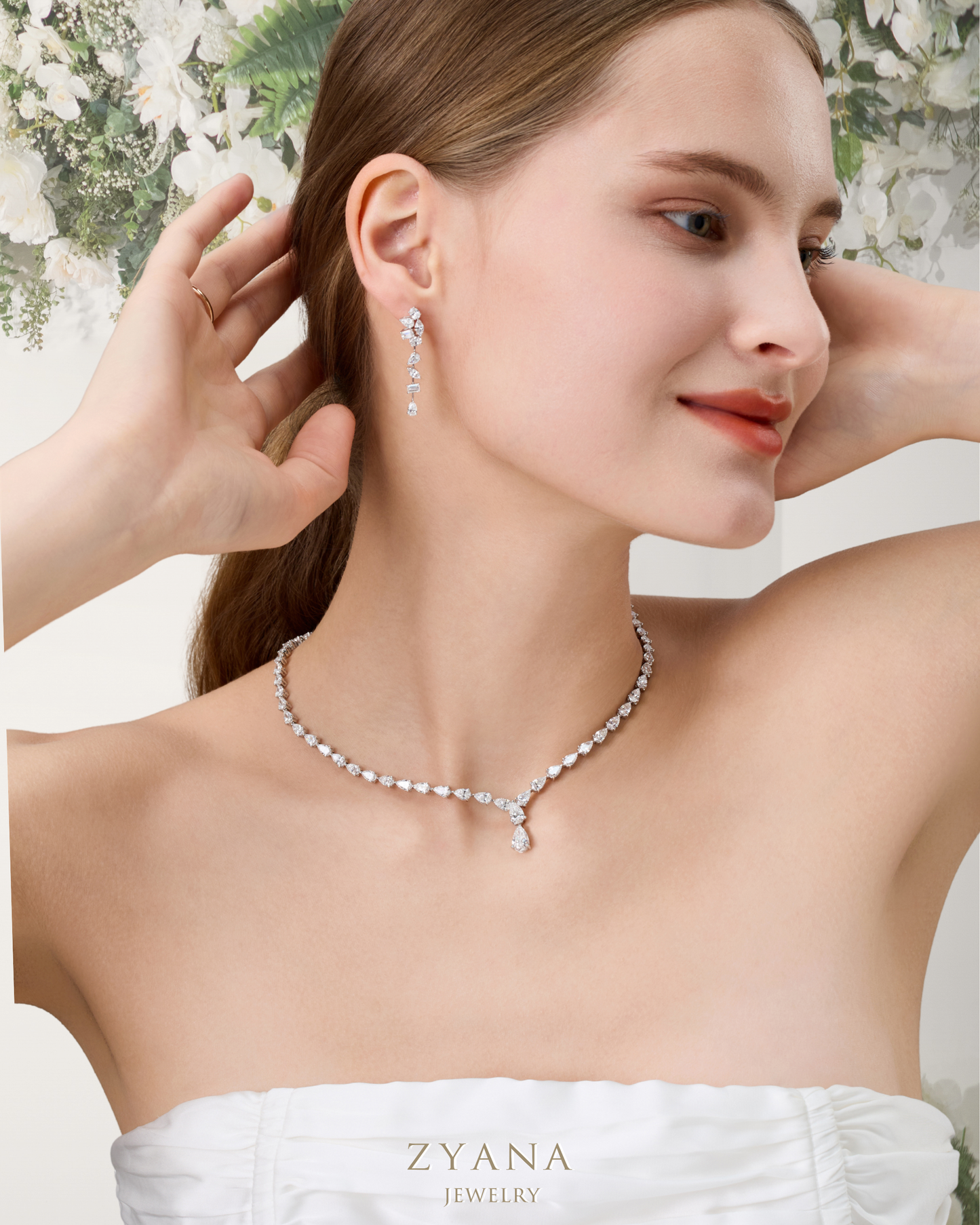 18k Gold FORTUNA Lab Grown Fancy Cut Diamond Mixing Drop Earrings