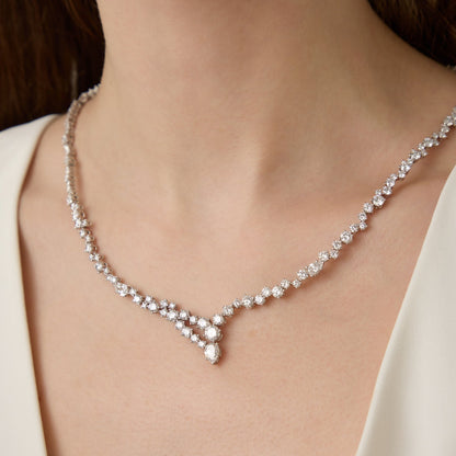 Lab Grown Cluster Diamond Bridal Necklace