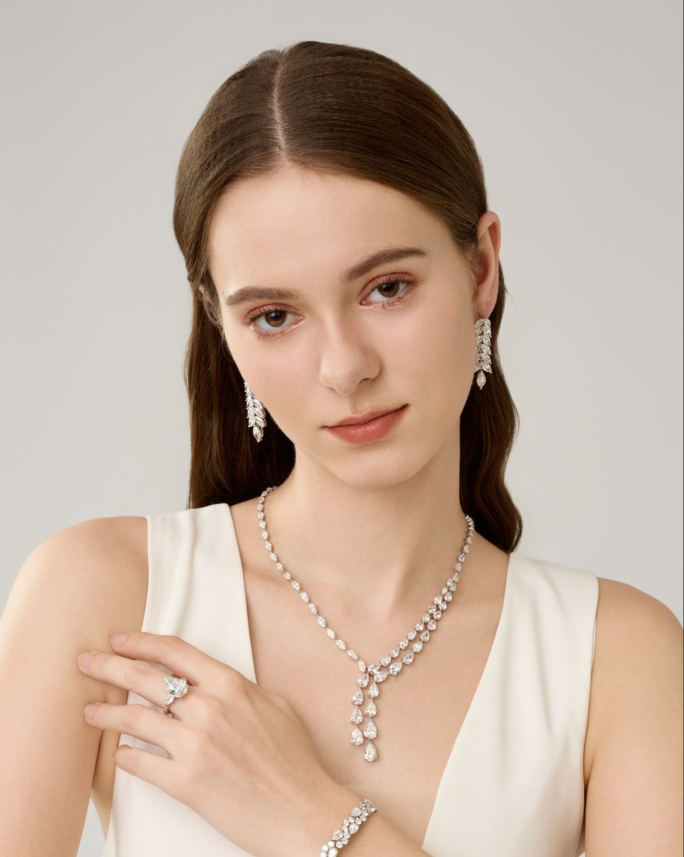 18k Gold LAUREL Lab Grown Marquise Cut Diamond Laurel Leaf Earrings