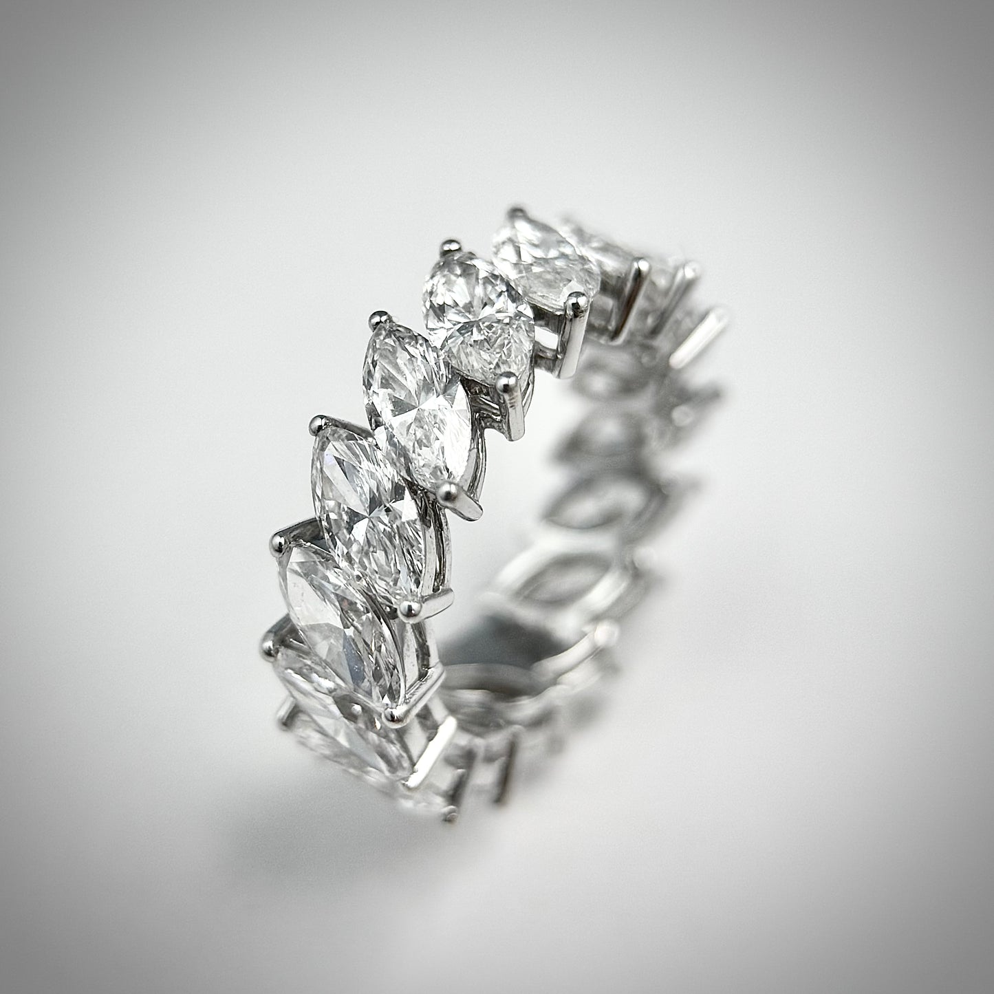 Lab Grown Marquise Shaped Diamond Full Eternity Ring | 0.30ct each