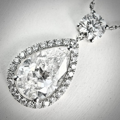 Pear Shaped Pendants Necklace | 3.00-3.20ct | IGI Certificate