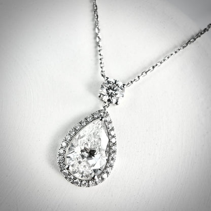 Pear Shaped Pendants Necklace | 3.00-3.20ct | IGI Certificate