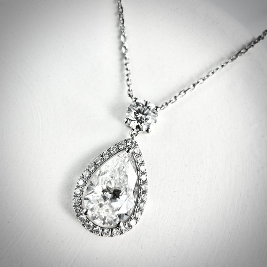 Pear Shaped Pendants Necklace | 3.00-3.20ct | IGI Certificate