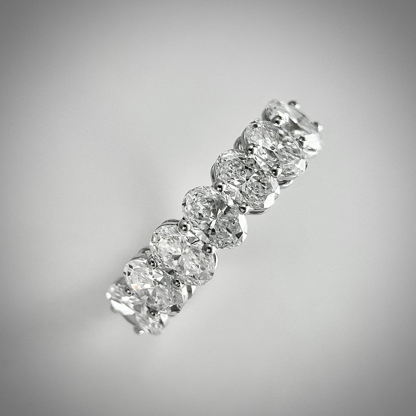 Lab Grown Oval Shaped Diamond Half Eternity Ring | 7pc 0.30ct each