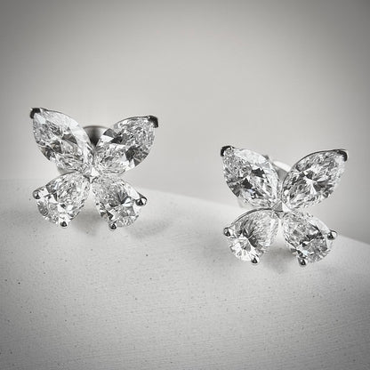 Lab Grown Butterfly Pendant Earrings | 3.20 ctw