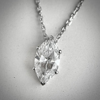 Marquise Shaped Solitaire Necklace | 1.00-1.10ct | IGI Certificate