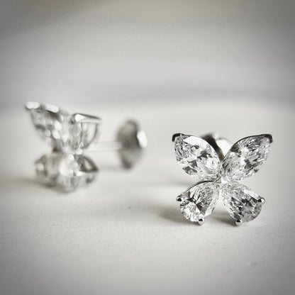 Lab Grown Butterfly Pendant Earrings | 3.20 ctw