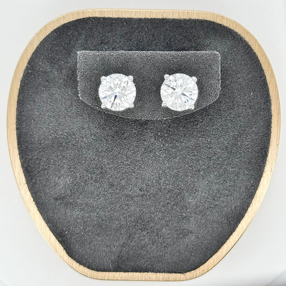 Lab Grown 4/6-Prong Classic Round Stud Diamond Earrings | 6.00 ctw (3.00ct each side)