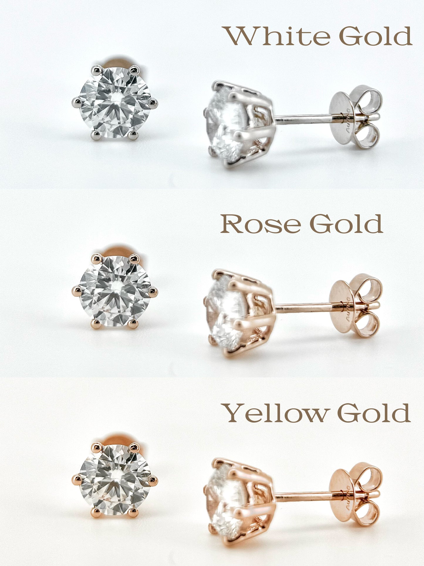 Lab Grown 4-Prong Classic Round Stud Diamond Earrings | 2.50 ctw (1.25ct each side)