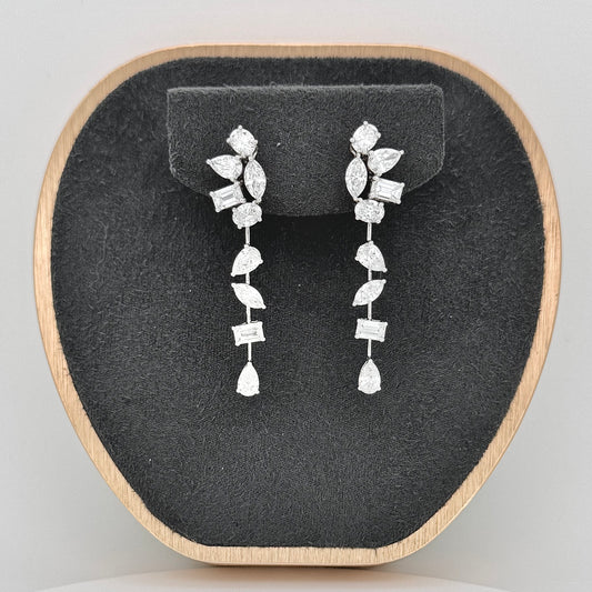 Lab Grown Fancy Cut Diamond Mixed drop Earrings