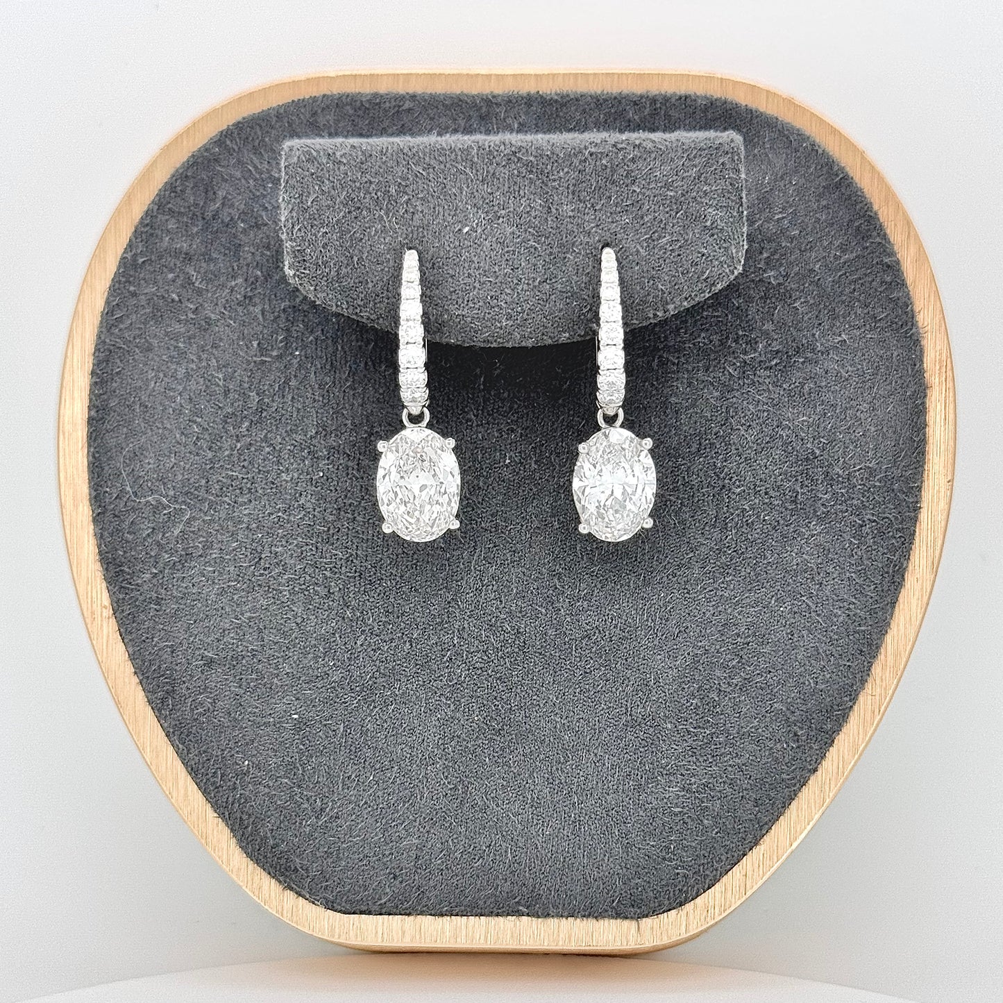 Lab Grown 2ct Oval Diamond drop Earrings
