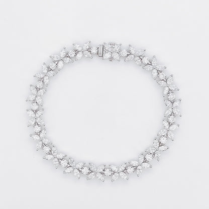 Lab Grown Floral Marquise-shaped Diamond Bracelet