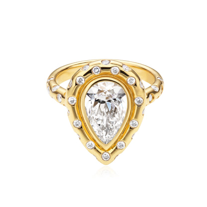 Dot Code Lab Grown Pear Cut Polka Dots Ring | IGI Certificate