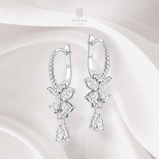 Lab Grown Butterfly Diamond Pendant Earrings