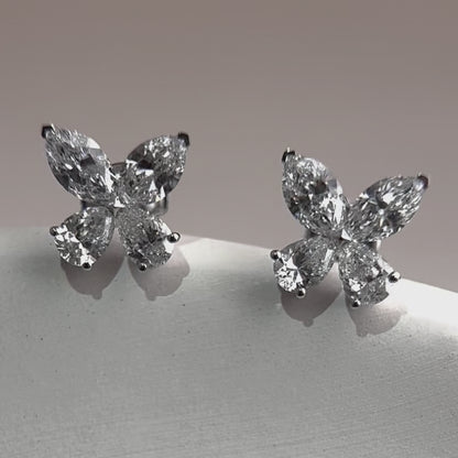 Lab Grown Butterfly Pendant Earrings | 3.20 ctw