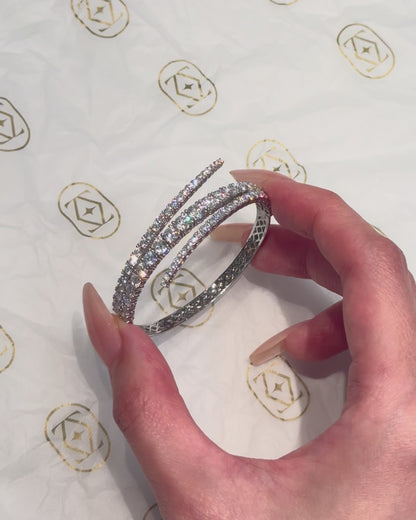 18k Gold Lab Grown Diamond The Helix 3 Layers Bridal Bangle