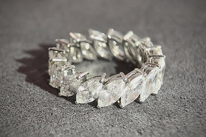 Lab Grown Marquise Shaped Diamond Full Eternity Ring | 0.30ct each