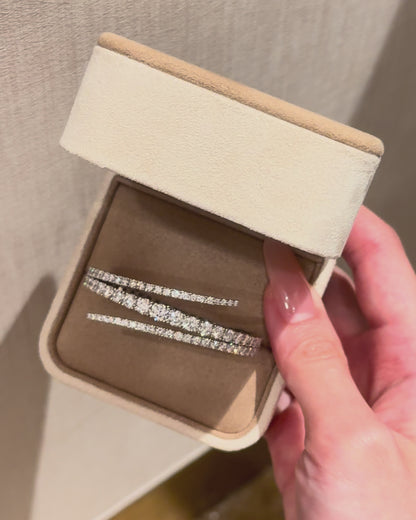 18k Gold Lab Grown Diamond The Helix 3 Layers Bridal Bangle
